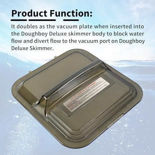 XJJ 1107-1356 Skimmer Lid Clear Tinted Black, Fit for 2094 & 2095 Doughboy Deluxe Skimmers, Replaces Skim-line Vacuum Skim Filter lid 1121-1349 11211349