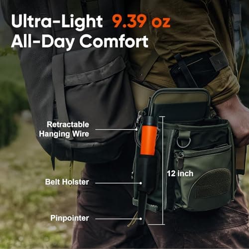 Metal Detector Pinpointer for Adults Kids, Handheld Metal Detector Wand for Precise Targeting, Fully Waterproof Underwater Detector with LCD Screen, 360° Detection, 3 Alert Modes, MD-880