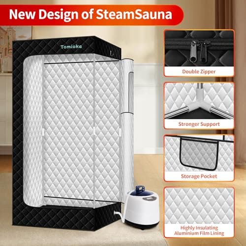 Sauna Box, Portable Steam Sauna for Body Relaxation, Portable Sauna for Home, Personal SPA Steam Sauna with 3L /1500W Steamer, 9 Levels Temp Control, Full Body Sauna Tent for Spa,Indoor,Outdoor