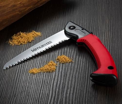 Kimura 7" Pro Folding Pruning Saw - Heavy Duty Japanese SK5 Steel, 180mm Blade, Ergonomic Soft Non-Slip Handle, Lightweight Foldable Saw for Branches, Trimming, Camping, PVC, Hiking, Wood