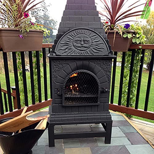 The Blue Rooster Casita Grill Chiminea Outdoor Fireplace Wood Burning Firepit and Pizza Oven
