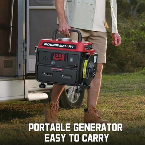 PowerSmart 1200-Watt Portable Generator with Super Quiet, Ultralight for Camping, PS50