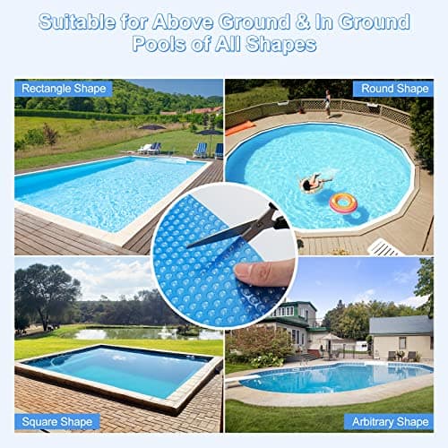 S AFSTAR 20ft x 40ft Pool Cover, Rectangle Swimming Pool Cover with Carry Bag, Waterproof & Dustproof Heavy Duty Pool Cover, 12-MIL Heat Retaining Pool Solar Blanket for Above-Ground & In-Ground Pools