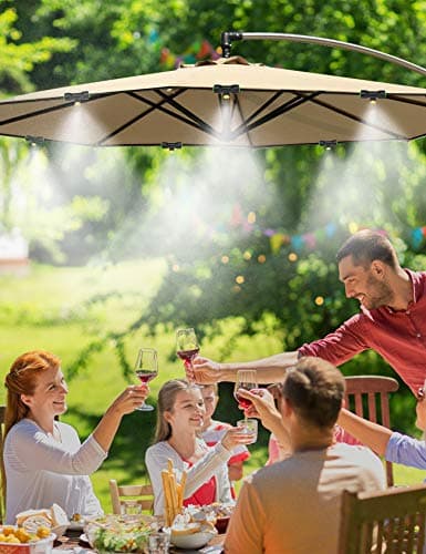 Misters for Outside Patio 63FT(19.2M)+21 Brass Mist Nozzles+a Brass Adapter(3/4") Detachable outdoor misting cooling system for Garden, waterpark, Greenhouse, Backyard, Fan, Umbrella, Deck, Canopy