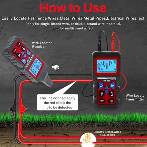 Underground Cable Tester Locator, Metal Pipe Detector, Wire Tracker Tool, Wall and Underground Wires Cables Water and Gas Pipeline Detector, Short Circuit Breaker Tester