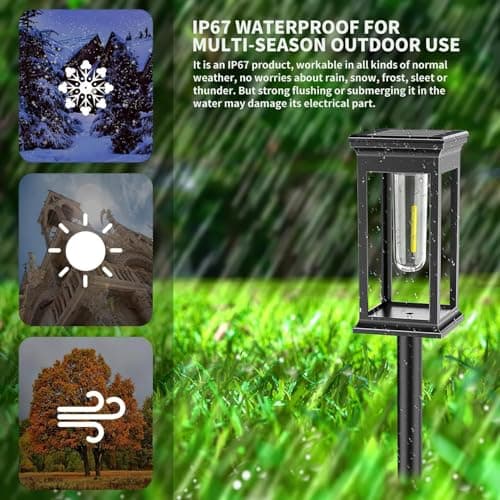 Amzxart 8 Pack Solar Pathway Lights,Bright Solar Outdoor Lights Waterproof,Auto-on/Off Pathway Light Solar Powered for Lawn Yard Patio Garden Outdoor Decoration