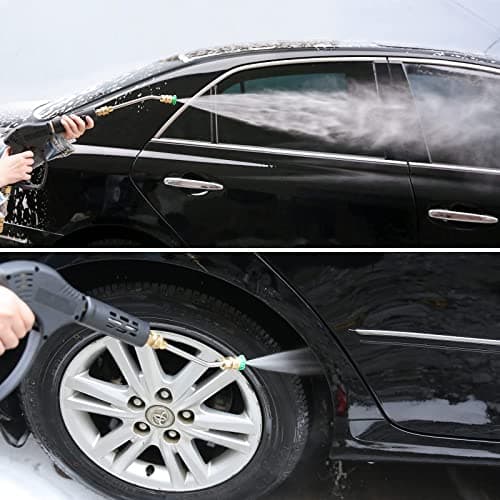 Pressure Washer Short Gun, 5 Nozzle Tips, 7 Inch Extension Curved Rod, M22 Fitting, Hot and Cold Water Replacement, 5000 PSI