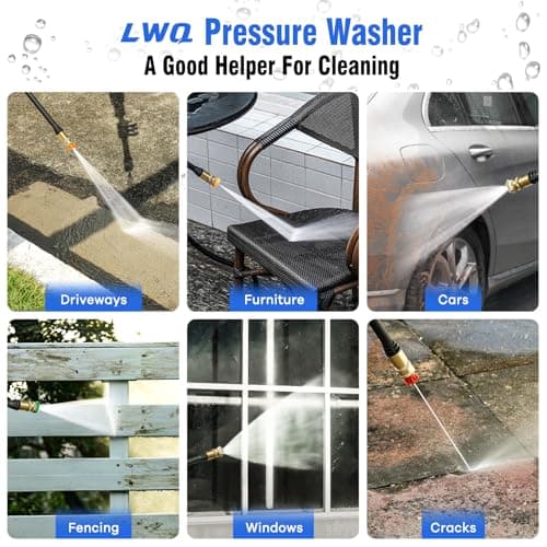 Electric Pressure Washer, 2.5 GPM Power Washer with 4 Quick Connect Nozzles, High Pressure Cleaning Machine with Foam Cannon for Cars/Fences/Driveways/Patios/Home Cleaning