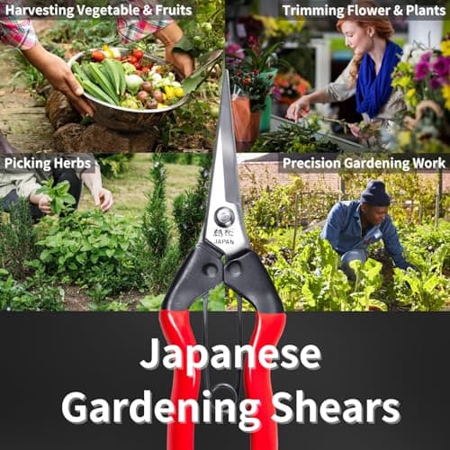 Japanese Trimming Scissors 7.2" Precision Pruning Shears with Pointed Tips, Razor-Sharp Japanese Stainless Steel Blade, Non-Slip Spring-Loaded Handle, Made in Japan