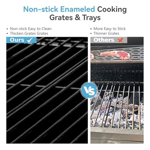 GREEN PARTY Barrel Charcoal Grill with Side Tables, 794 Square Inches Cooking Space, Large Charcoal BBQ Grill with 2 Height-Adjustable Charcoal Pans for Outdoor Backyard Patio Picnic Parties Camping