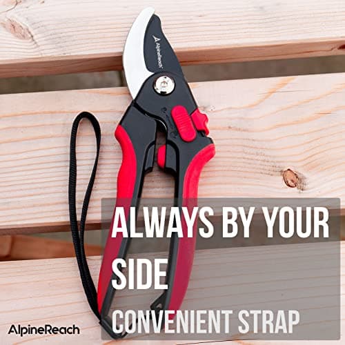 AlpineReach Bypass Pruning Shears for Gardening, Sharp Ergonomic Pruners, Heavy Duty High Carbon Steel Blade Plant Cutting Clippers, Adjustable Soft Handle for Small & Large Hands, Secateurs, Gift