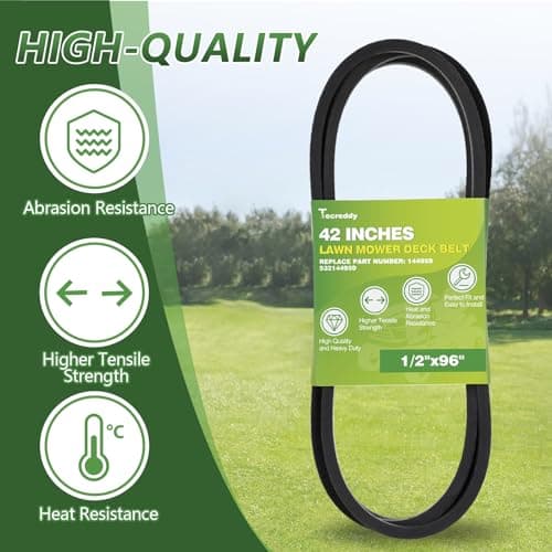 144959 Deck Belt Compatible with Craftsman LT1000 LT2000 LT3000 42'' Riding Lawn Mower Drive Belt Repalce 532144959 130801 532138255 138255 160855 24690 144959D (1/2" X 96")