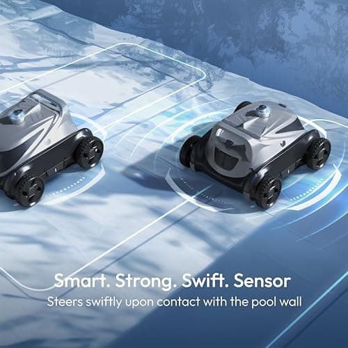 Bubot 500P Cordless Robotic Pool Cleaner, Pool Vacuum with Ultra-Strong Bluehole Suction, Dual Motors, DirtLock 2.0, Self-Parking, 140-Min Runtime for Above-Ground Flat Pools up to 1,076 Sq.Ft