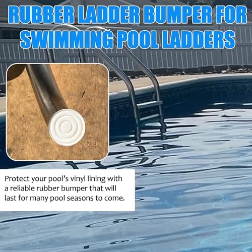 TonGass Outside Pool Ladder Bumpers for Inground Pools - 2-Pack White Rubber End Caps Fit 1.9" Standard Swimming Tubing - Bumper Caps for Step Ends