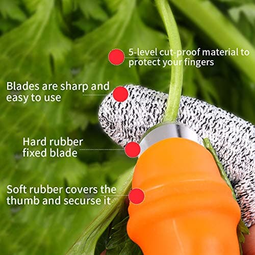 Garden Silicone Thumb Knife, Finger Knife-Plants Picking Trim Tools(L)