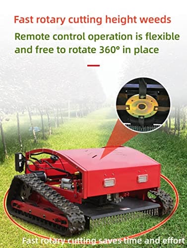 Remote Control Lawn Mower Small Crawler Oil-Electric Hybrid Four-Wheel Drive Lawn Mowing and Weed Whacker(550)