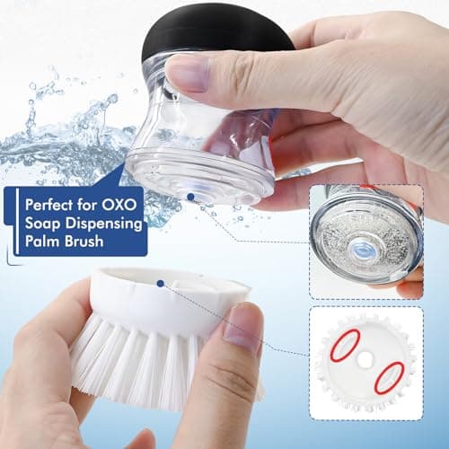 Palm Brush Refills for OXO Good Grips Soap Dispensing Dish Brush - 4 Pack Cleaning Replacement Brush Head for OXO Palm Brush(White)
