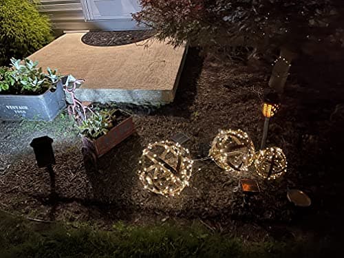 BSTGIFTS Metal Garden Spheres, Metal Band Decorative Spheres, Metal Folding Orb Garden Ball, Sets of 3