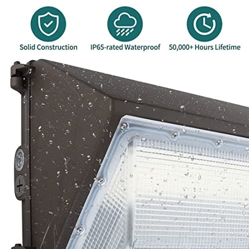 LED Wall Pack 100W 13000lm 5000K Daylight 100-277V, IP65 Waterproof Dusk-to-Dawn Outdoor Lighting for Security, ETL Listed (4 Pack)