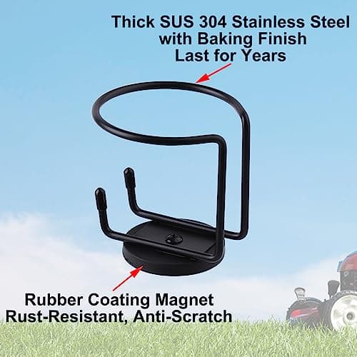 Magnetic Cup Holder, SUS 304 Stainless Steel Magnetic Drink Holder Can Holder for Tractor Truck Mower Car Treadmill Toolbox - Horizontal Surface Mounting Pack of 1
