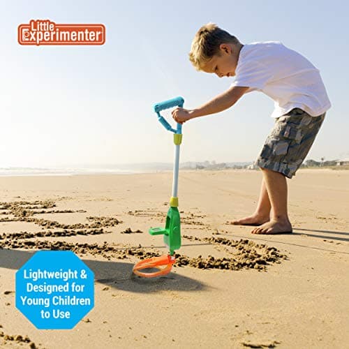 Metal Detector for Kids, Adjustable Beach Metal Detectors with LCD Screen, Detects 6" Underground, STEM Outdoor Activity Kit for Boy, Educational Gifts for Boys & Girls Ages 4-8 9 10-12 Years Old
