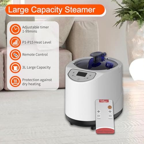 Portable Sauna Box, Steam Sauna for Home with 3L Steamer, Remote Control, Folding Chair and Mat, Personal Sauna Tent for Wellness & Relaxation, 15 Levels, Red