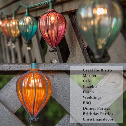 11FT Multicolor String Lights with 10 Bulbs, Colored Backyard Patio Indoor/Outdoor UL Listed String Lights,Hanging for Bistro Tents Market Cafe Gazebo Porch Party Wedding