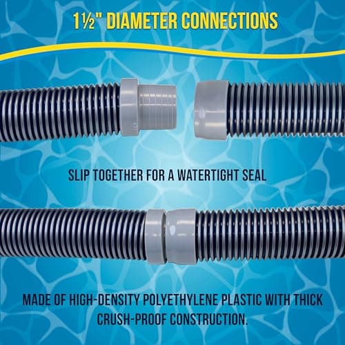 U.S. Pool Supply Pool Vacuum Hose, 8 Piece Pool Hose Set - 40" Blue Flexible Spiral Wound Connector Sections with 1.5" Male & Female Cuff Ends, Replacement Fits Most Inground Automatic Cleaner Brands