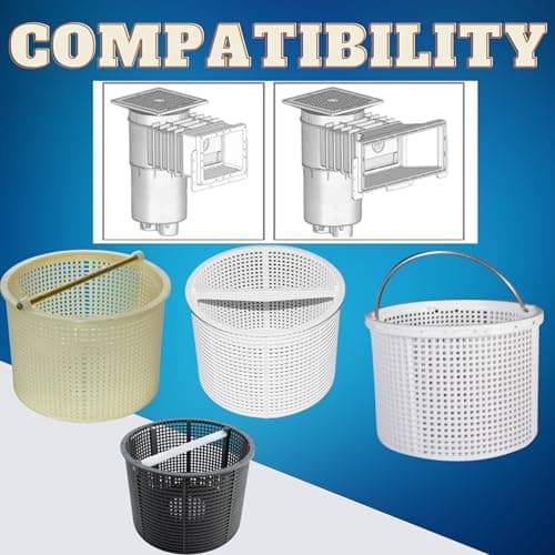 Swimables Pool Skimmer Basket for Inground Pool Compatible with Hayward Skimmer Basket and Pool Filter Basket SP1082CA | Built-in Brass Weight | 316 Stainless Steel Handle & Convenient Rubber Grip