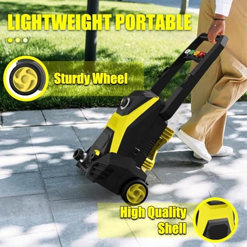 Electric Pressure Washer, 4800PSI Max 3.0 GPM Power Washer with 20FT Hose, 35FT Cord, 4 Nozzles Foam Cannon High Pressure Washer for Car Patio Garden (Black)