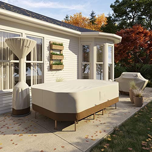Amazon Basics Outdoor Round Stand Up Patio Heater Cover, Tan, 36" x 18.5" x 95"