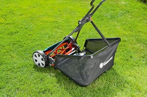 GARDENA (4018) Classic 16" Reel Lawn Mower with 5 Blades. Perfect Cut Every time for meticulous Yards. Eco-Friendly, Made in Europe