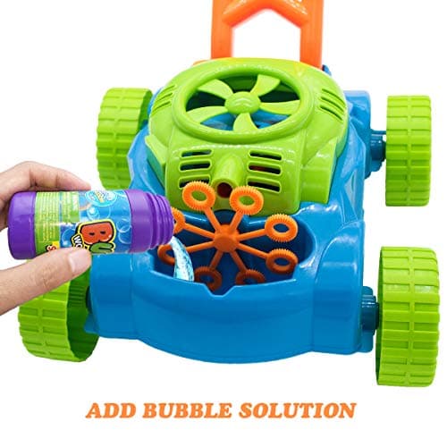 Lydaz Bubble Lawn Mower for Toddlers 1-3, Outdoor Bubble Blower Machine for 1 Year Old Boys Toy Gifts, Kids Easter Push Summer Outside Garden Toys, Birthday Gifts for Preschool Baby Boys Age 1 2 3