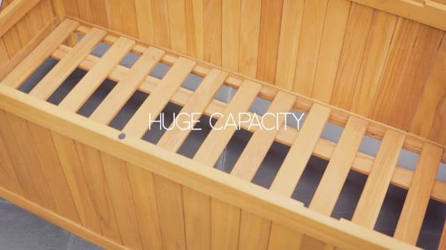 Cambridge Casual Arie 60 inch Wood Outdoor Deck Storage Box, Natural Teak