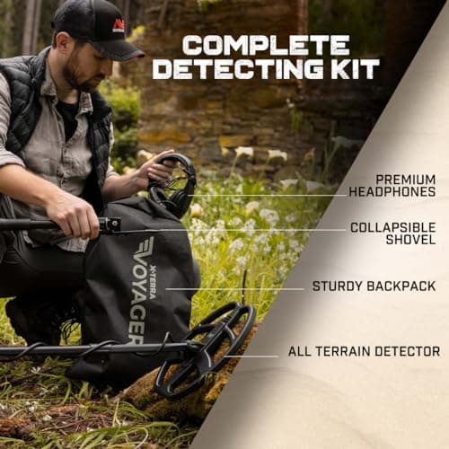 MINELAB X-Terra Voyager Metal Detector for Adults, All Terrain, Waterproof,Target ID, 4 Modes, Kit with Headphones & Digger