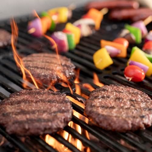 Char-Griller Pro Deluxe Charcoal Barrel Grill, EasyDump™ Ash Pan, Premium Front and Side Shelves with Utensil Hooks, 850 Square Inches of Cooking Space in Black, Model E2827
