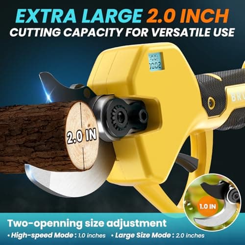 Electric Pruning Shears Cordless Pruner Shears Brushless 2.0 Inch Cutting Diameter with 2 * 2Ah Battery Pruning Shears Garden Tool for Tree Trimming Branch Cutter