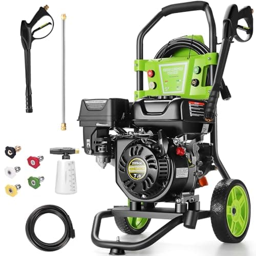 TEANDE Gas Pressure Washer 4200PSI 4.0GPM Power Washer Gas Powered 209CC Engine w/ 5 QC Nozzles, Soap Tank, 25ft Hose for Cleaning Car Driveway Fence Furniture, EPA/CARB/ETL Compliant