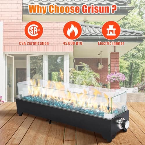 Tabletop Propane Fire Pit 28 Inch, Stainless Steel Outdoor Table Top Firepit, Portable Tabletop Fire Pit for Patio and Camping, 45000 BTUs, with Cover and Windscreen