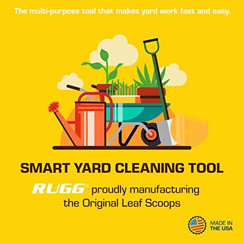 Rugg Original Leaf Scoops, Large Size Hand Rake Claws for Debris & Yard Waste Pick Up, Yellow, (One Pair)