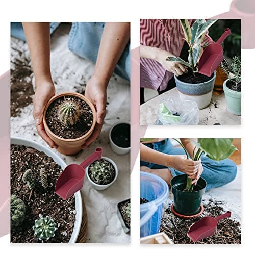 2 Pcs Garden Scoops PP Resin Hand Trowels Hanging Hole Design Shovel Scoops for Home Flower Soil Planting Digging Transplanting Compost Dog Food