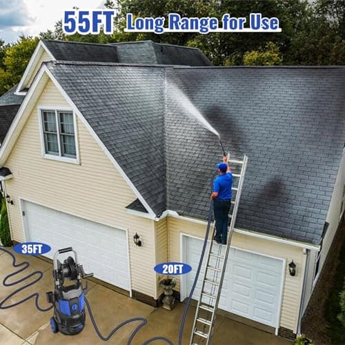 Electric Pressure Washer,4800PSI Max 3.0 GPM 20FT Hose,35FT Power Cord 4 Different Tips Foam Cannon Power Washer