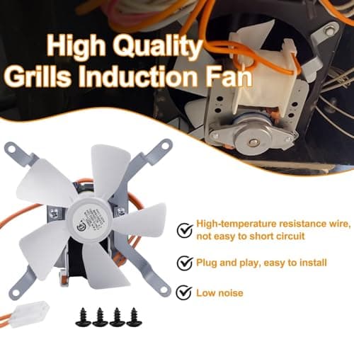 Upgraded Grill Induction Fan Replacement Part for Pit Boss, Traeger, Camp Chef Wood Pellet Grills, Sam's Club, Z Grills Pellet Grills, AC120V 60Hz Grill Combustion Fan Kit Replacement Parts