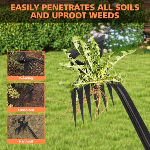 2025 New Weed Remover Tool, Multifunctional Hand Weeder Tool, Portable Garden Weeding Tools, Weeding Artifact Uprooting Weeding Tool for Yard and Garden (5 Tines)