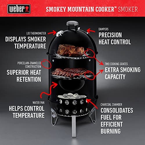 Weber 22-inch Smokey Mountain Cooker, Charcoal Smoker