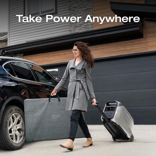 EF ECOFLOW Power Station 4096Wh DELTA Pro 3 with 4X125W Solar Panels, 25% High-Efficiency, 4000W Portable Power Station, AC + Solar Fast Dual Charging For Camping RV