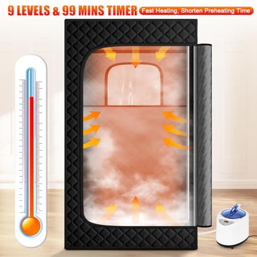 Upgraded Sauna Box for Relaxation, Detoxification, Portable Steam Sauna for Home with Steamer, 9 Levels, 2.6’ x 2.6’ x 5.9’