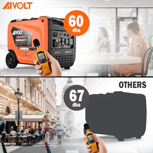 AIVOLT Dual Fuel Inverter Generator 8000 Wattages 50 Amp Gas Propane Powered Super Quiet Portable Inverter Generator for Home Use, Camping Travel RV Jobsite, 50 State Approved