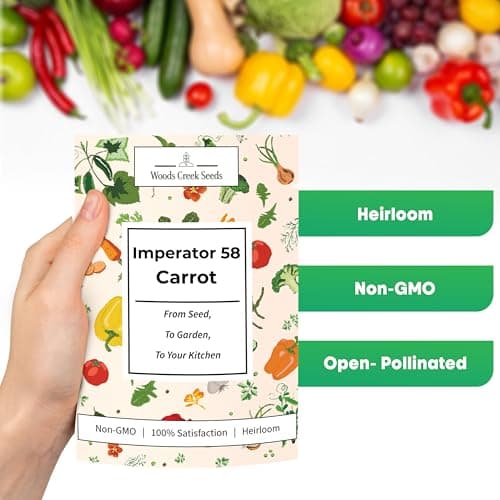 Imperator 58 Carrot Seeds for Planting - Over 1,000 Heirloom Carrot Seed Pack - Non-GMO Carrots Seeds for Planting Outdoors or Indoors - Beginner Friendly Vegetable Gardening