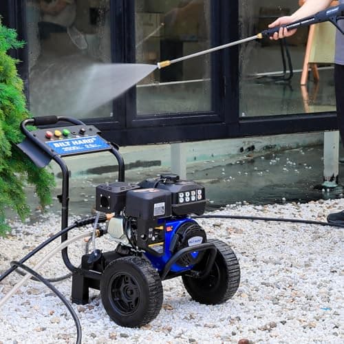 BILT HARD 3500 PSI 2.5 GPM Gas Pressure Washer, 224cc 4-Cycle Engine, Heavy Duty Gas Power Pressure Washer with Spray Gun and Wand, 5 Quick Connect Nozzle Tips, 3/5"×25' Hose, 49-State